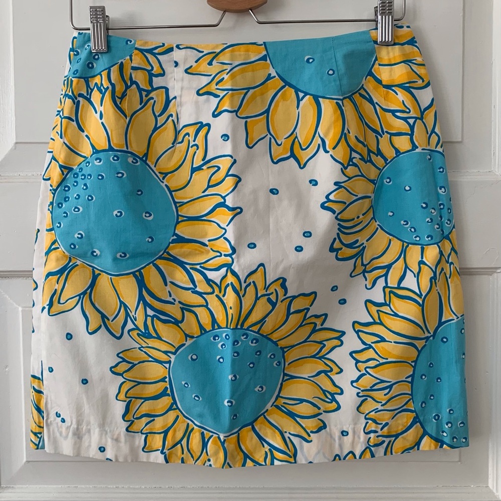 Lilly Pulitzer Vintage Floral Sunflower Snooze Skirt - 8